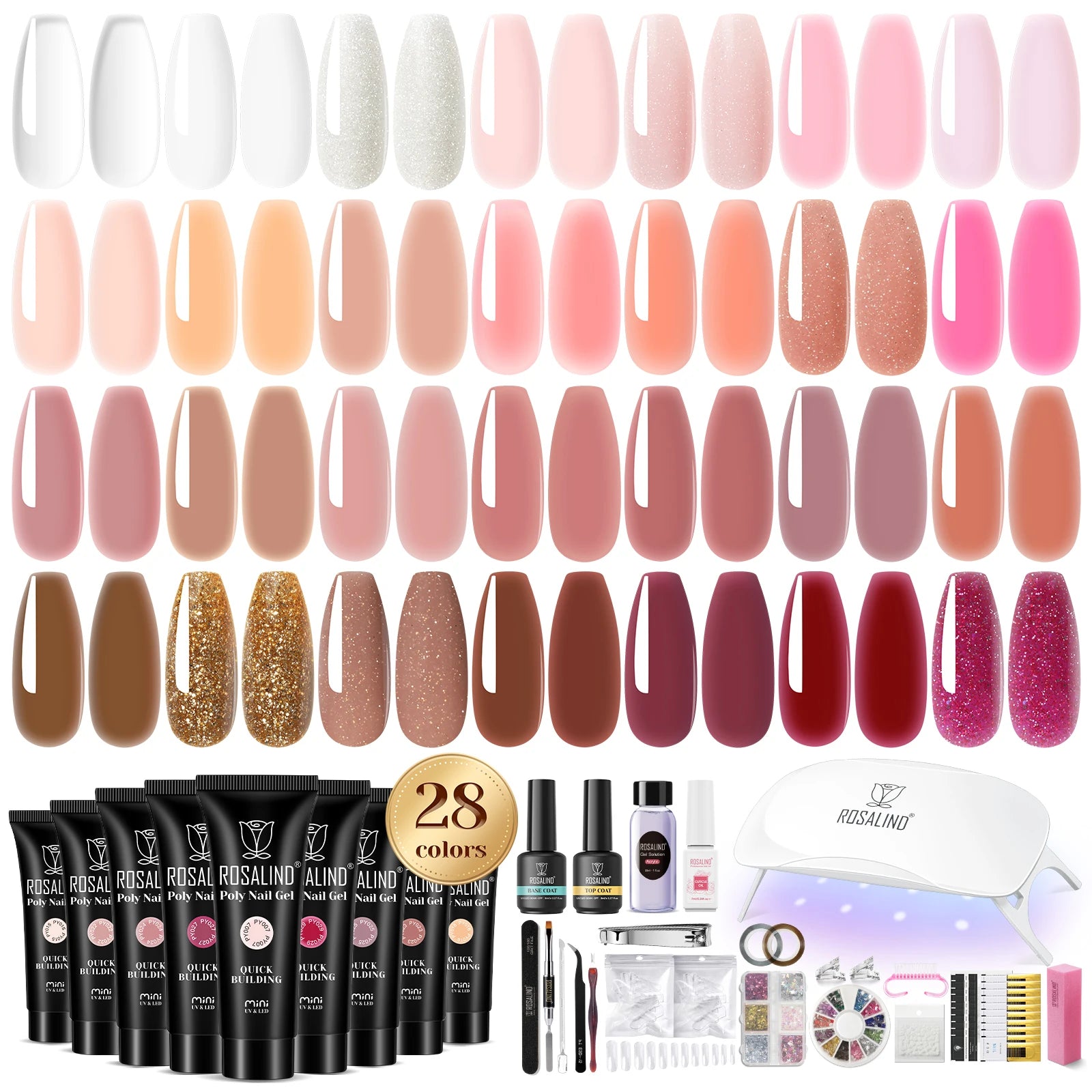 Poly Nail Gel Kit with Mini UV Nail Lamp, Crystal Gel for Nail