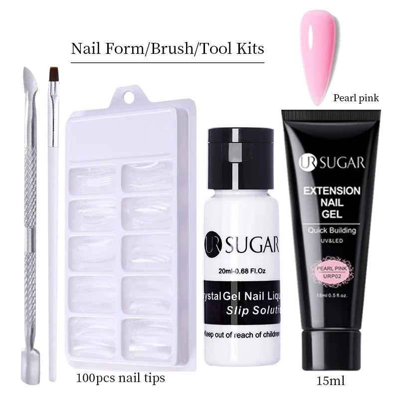 Semi-Permanent UV Hard Nail Extension Gel Varnish Set