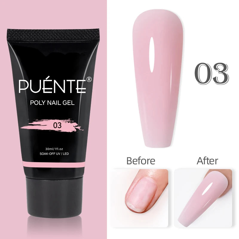 Glitter Poly Nail Gel Hema Free Semi-Permanent UV Nail Varnish