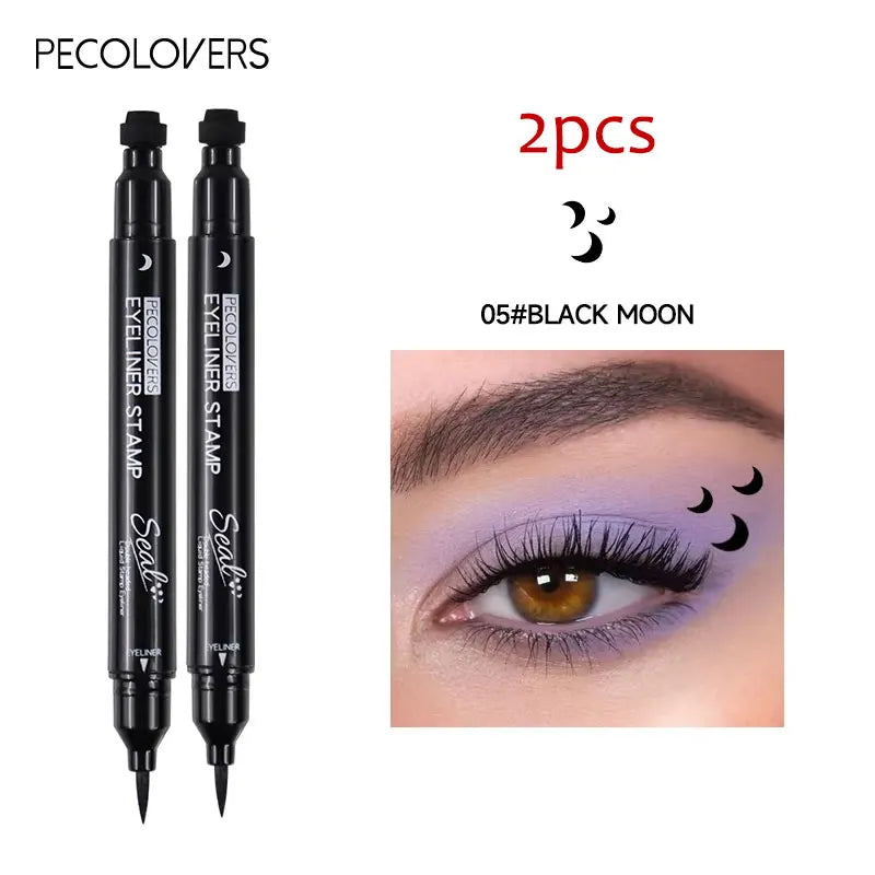Long-lasting Black Star Liquid Eyeliner Stamp Pencil 2 in 1 Waterproof