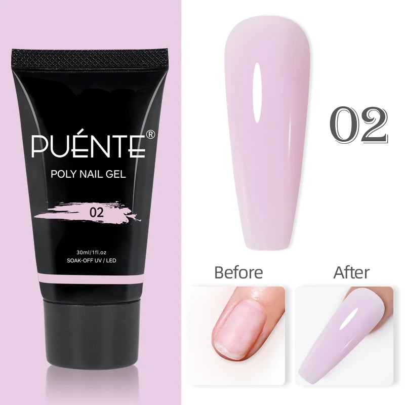 Glitter Poly Nail Gel Hema Free Semi-Permanent UV Nail Varnish