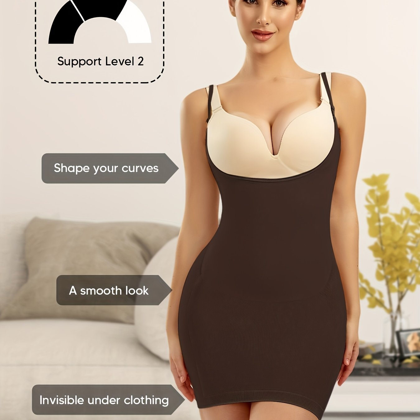 Women's Elegant Shaping Dress with Adjustable Straps