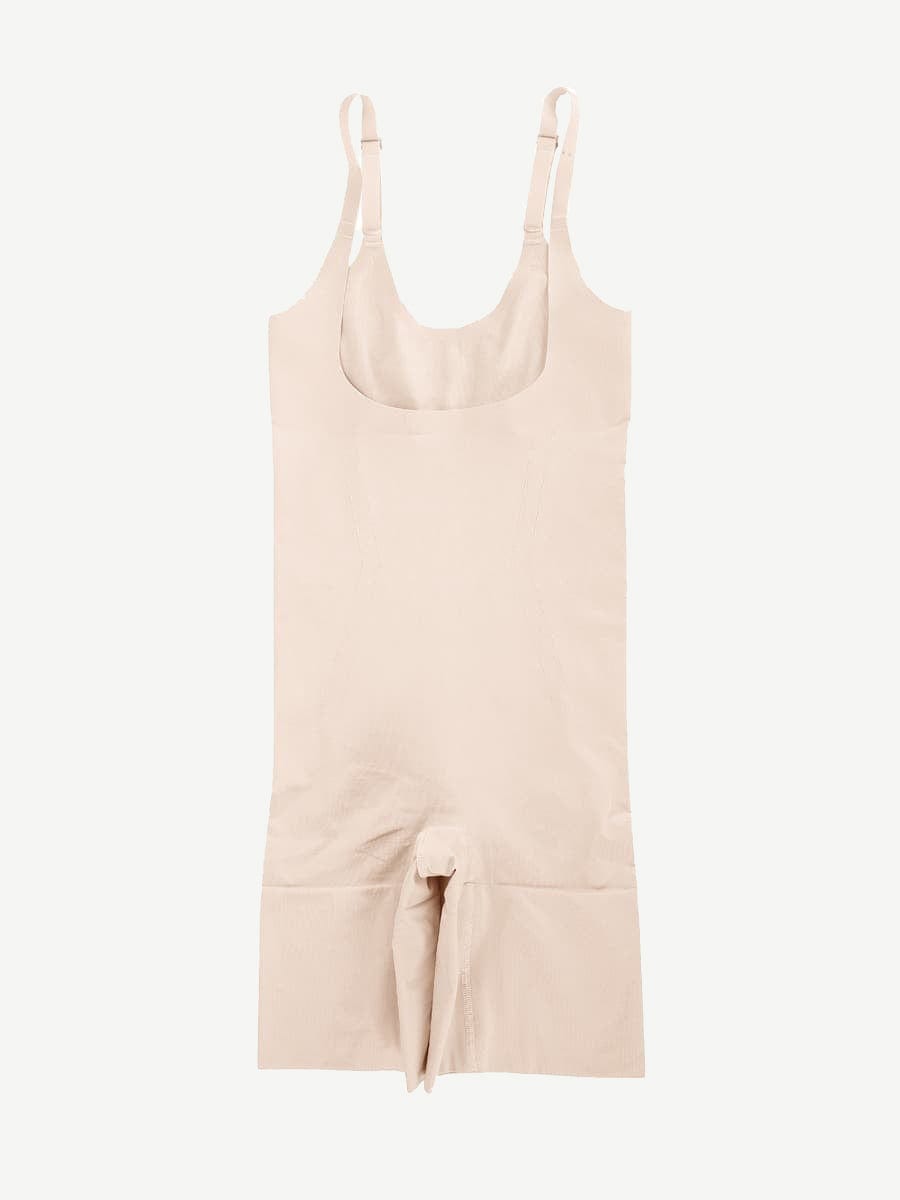 Wholesale Seamless Open-Bust Abdomen Flattening Mid-Thigh Bodysuit