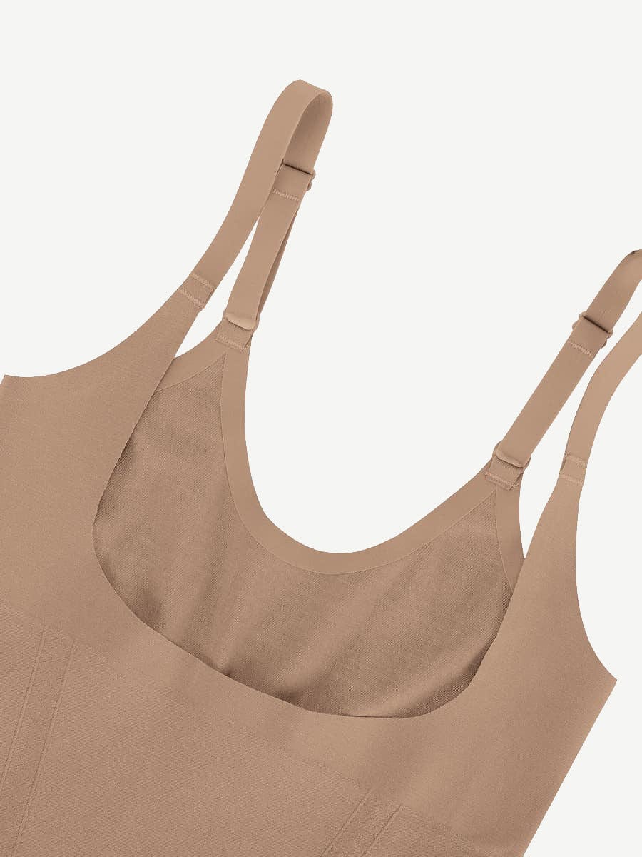 Wholesale Seamless Open-Bust Abdomen Flattening Mid-Thigh Bodysuit