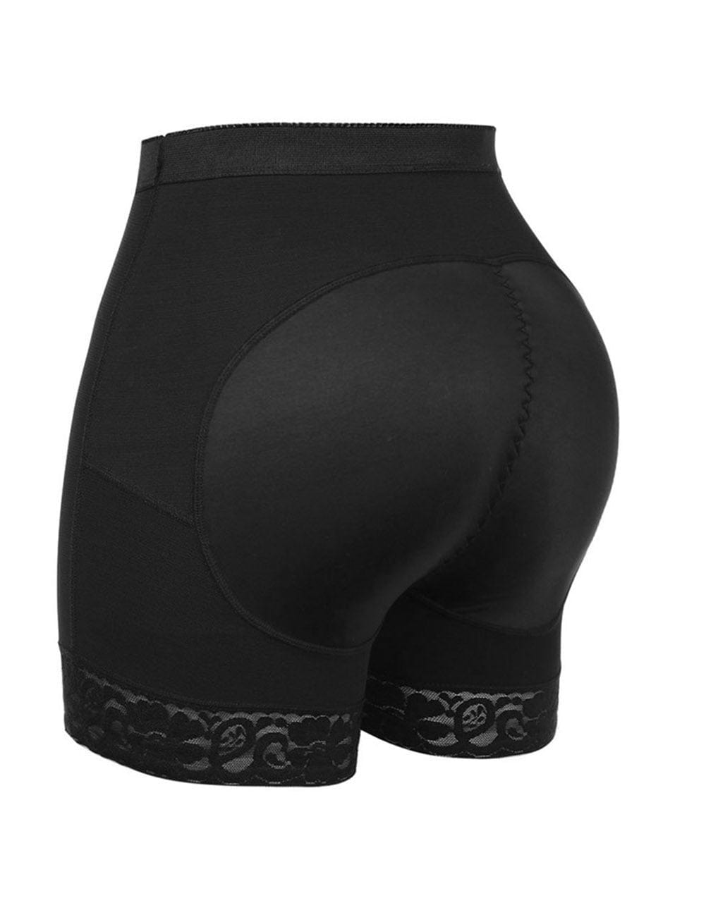 Wholesale Black Large Size Butt Lifter Tummy Control Lifting Panty Lace Hem