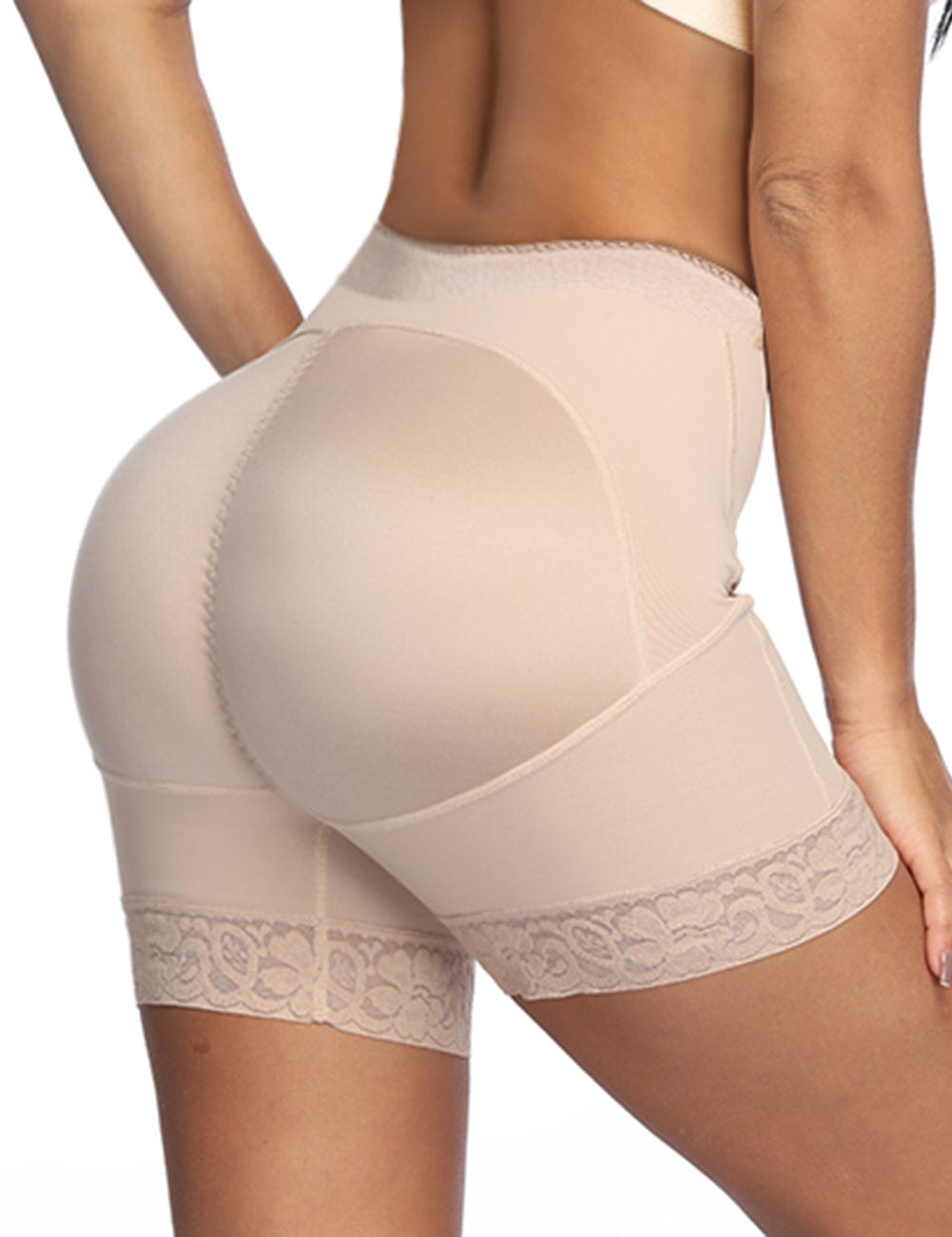 Wholesale Black Large Size Butt Lifter Tummy Control Lifting Panty Lace Hem