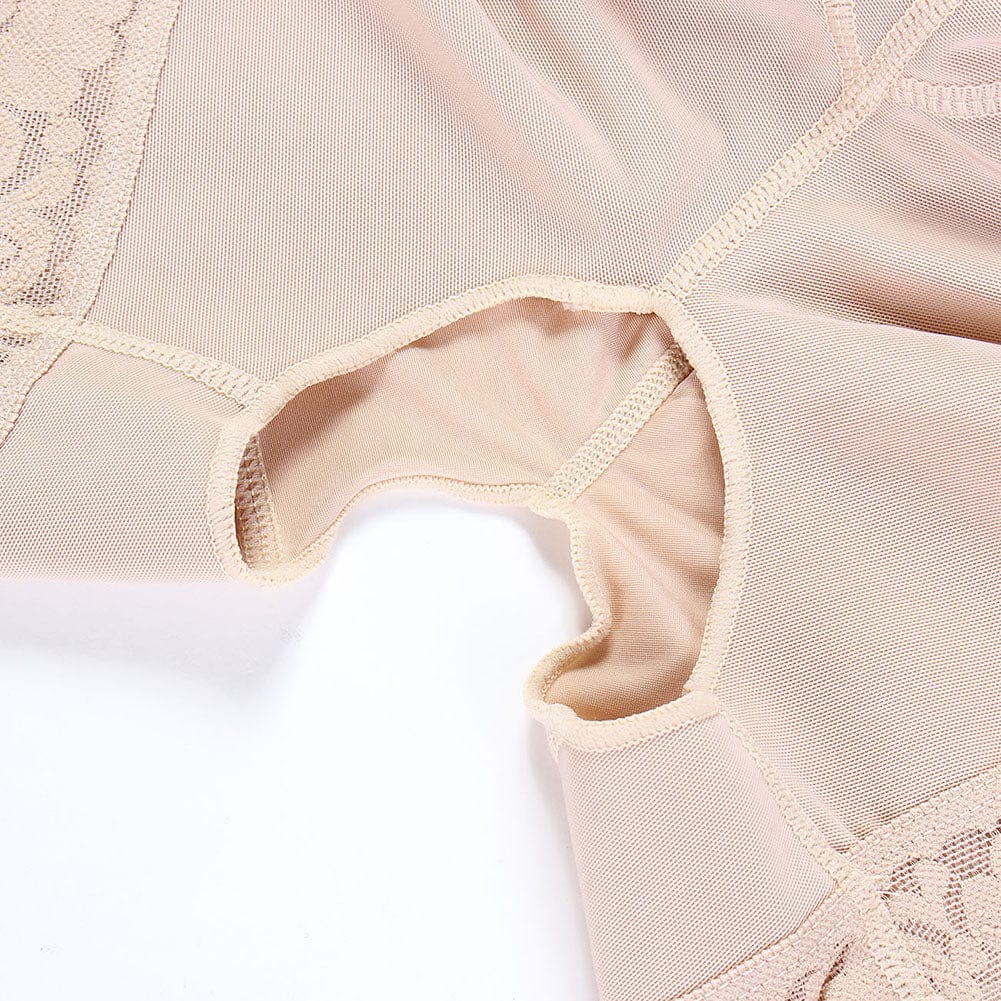 Wholesale Black Underbust Bodysuits Boyshort Open Crotch Lace Slimming Belly