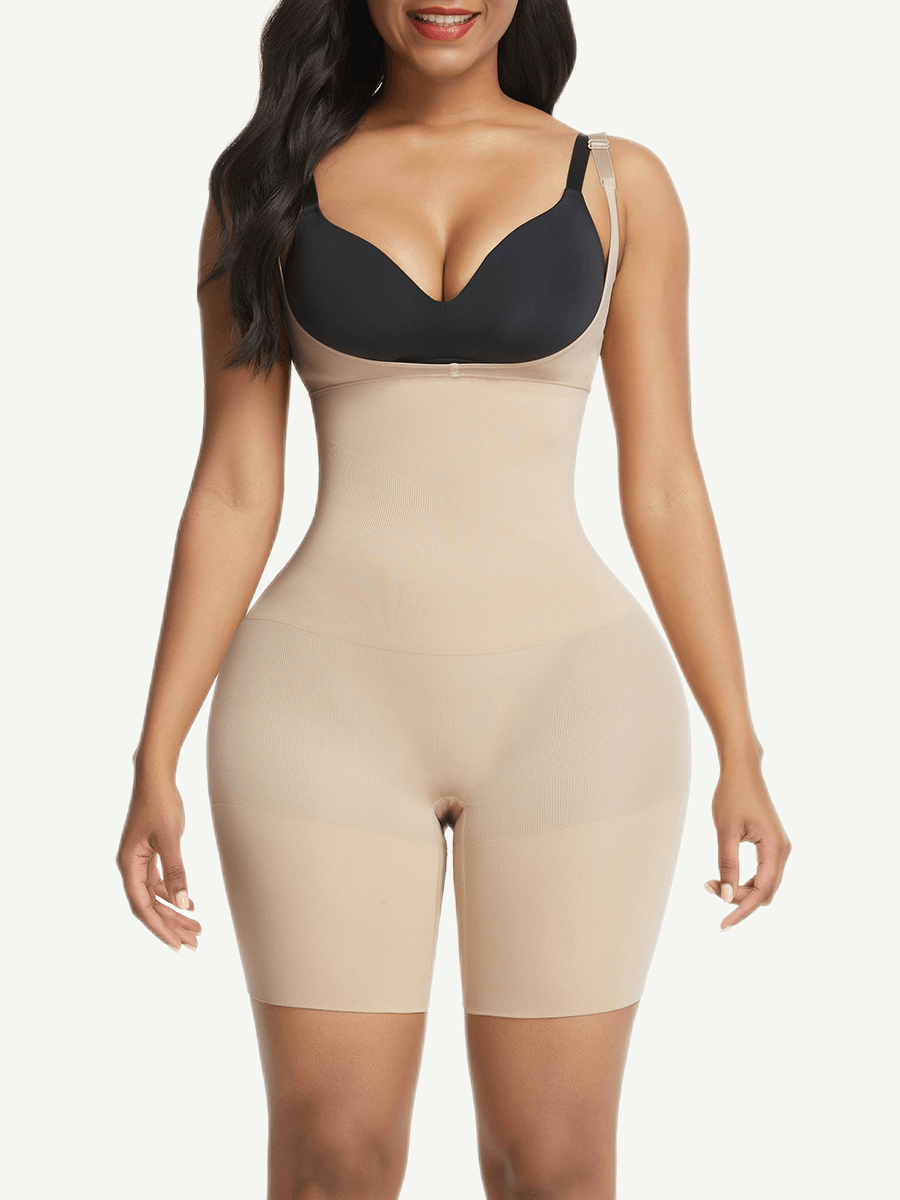 Wholesale Open-Bust Mid-Thigh Bodysuit Abdomen Flattening