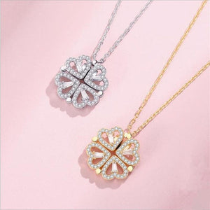 Crystal Clover Leaf Pendant Necklace ☘ - www.novixan.com