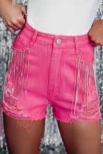 Load image into Gallery viewer, Distressed Slim Fit High Waist Denim Shorts
