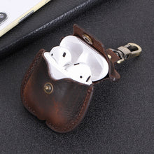 Load image into Gallery viewer, Luxury Leather Case For Apple AirPods with Key Chain Hook
