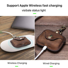Load image into Gallery viewer, Luxury Leather Case For Apple AirPods with Key Chain Hook
