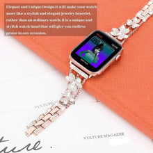 Laden Sie das Bild in den Galerie-Viewer, Women&#39;s Luxury Bling Diamond Flower Strap for Apple Watch
