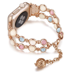 Women's Night Luminous Pearl watchband bracelet for Apple Watch