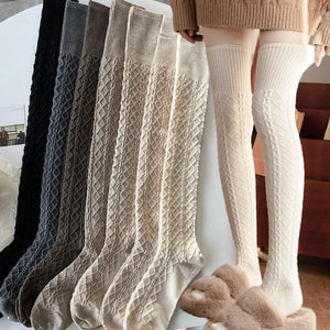 Striped Knee High Warm Thigh Socks