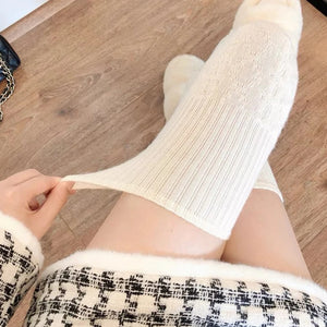 Striped Knee High Warm Thigh Socks