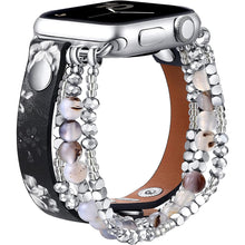 Cargue la imagen en el visor de la galería, Beaded Leather Bracelet Band For Apple Watch
