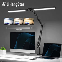 Load image into Gallery viewer, Folding Swing Arm Desk 24W LED Lamp with Clamp Dimmable
