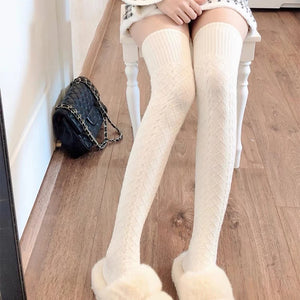 Striped Knee High Warm Thigh Socks