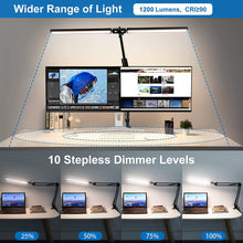 Laden Sie das Bild in den Galerie-Viewer, Klappbare 24-W-LED-Schreibtischlampe mit Schwenkarm und dimmbarer Klemme
