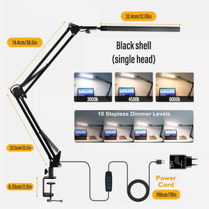 Folding Swing Arm Desk 24W LED Lamp with Clamp Dimmable
