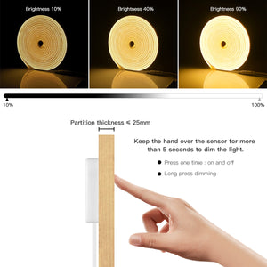 Durchdringbare Neon-LED-Lichter mit Handfeger-Berührungssensor aus Holz