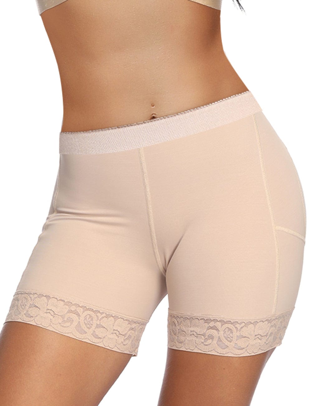 Wholesale Black Large Size Butt Lifter Tummy Control  Lifting Panty Lace Hem