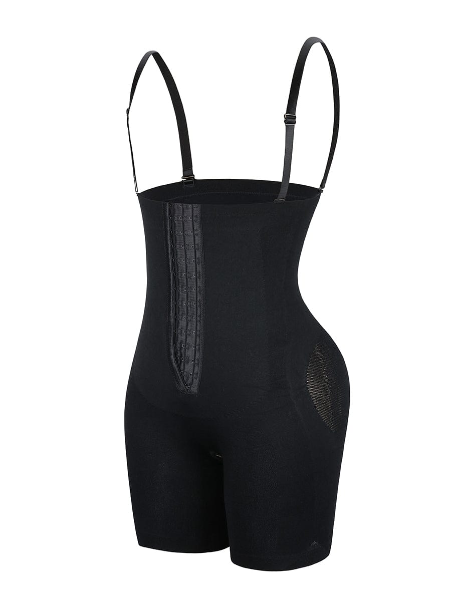 Wholesale Black Seamless Sheer Mesh Full Body Shaper Abdominal Control