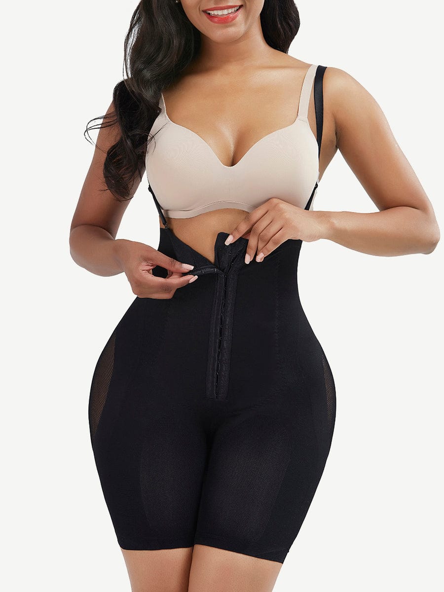Wholesale Black Seamless Sheer Mesh Full Body Shaper Abdominal Control