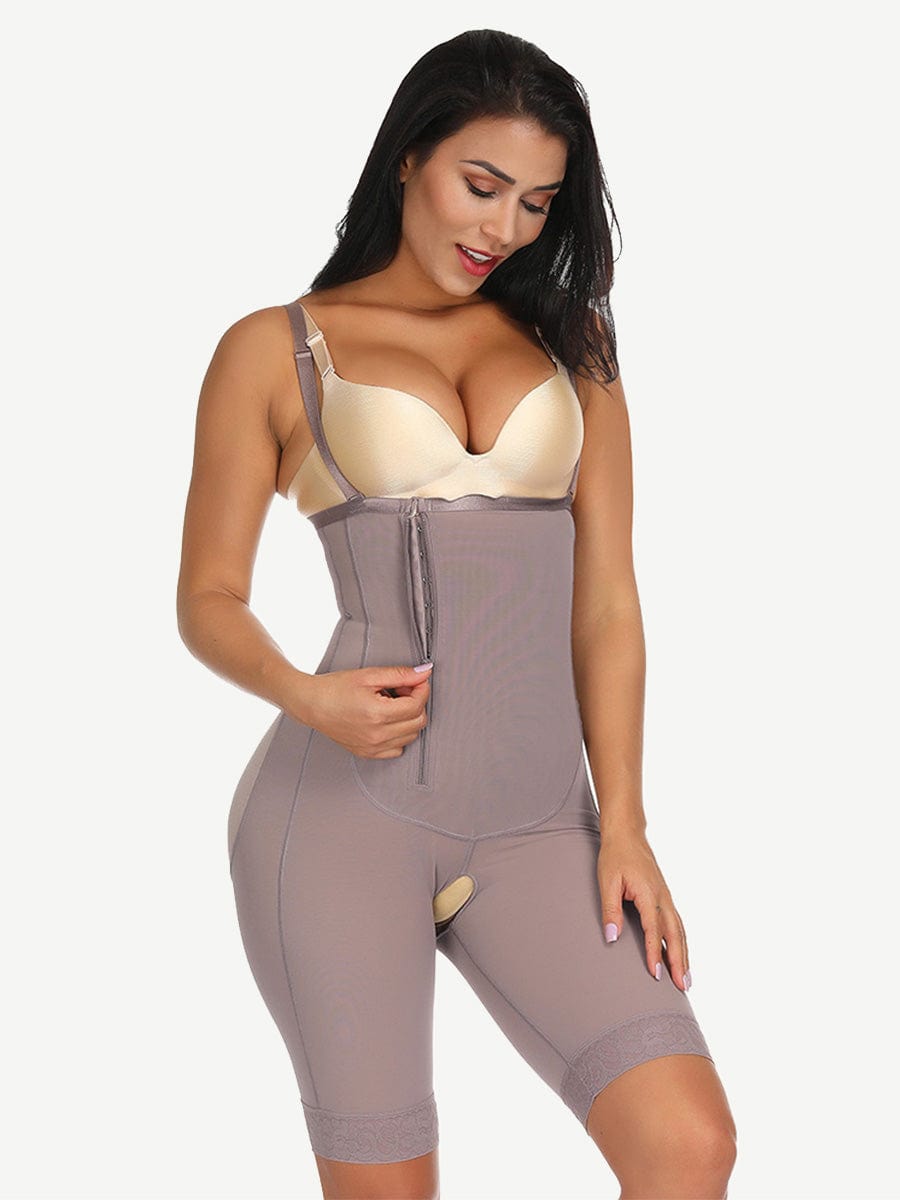 Sleek Smoothers Nude Zipper Underbust Queen Size Bodysuit Hooks Meticulous Design