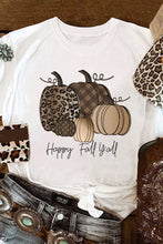 Load image into Gallery viewer, Fall Pumpkin Letter Graphic Print Short Sleeve T Shirt

