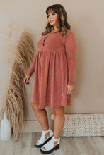 Load image into Gallery viewer, Plus Size Mineral Washed Ribbed Henley Dress
