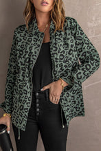 Cargue la imagen en el visor de la galería, Lapel Collar Zipper Drawstring Leopard Coat - www.novixan.com
