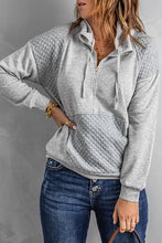 Load image into Gallery viewer, Quilted Patch Half Zipper Sweatshirt - www.novixan.com
