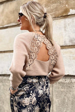 Load image into Gallery viewer, V Neck Lace Patch Back Sweater - www.novixan.com
