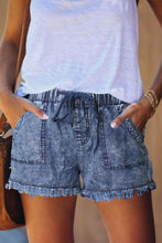 Load image into Gallery viewer, Casual Pocketed Frayed Denim Shorts - www.novixan.com
