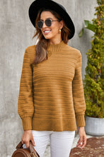 Laden Sie das Bild in den Galerie-Viewer, Solid Color Stand Collar Textured Sweater - www.novixan.com
