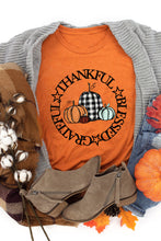 Load image into Gallery viewer, Fall Pumpkin Letter Graphic Print Short Sleeve T Shirt
