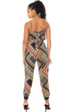 Cargue la imagen en el visor de la galería, Boarder Print Wrap Drawstring Waist Jumpsuit - www.novixan.com
