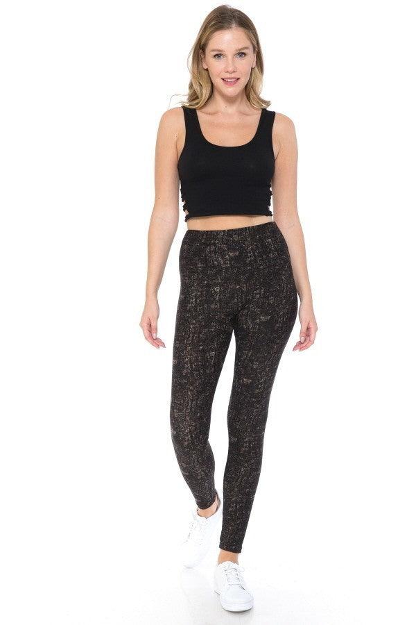 Banded Lined Multi Printed Knit Yoga Style Legging With High Waist - www.novixan.com