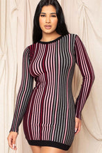 Load image into Gallery viewer, Multi-color Striped Ribbed Dress - www.novixan.com
