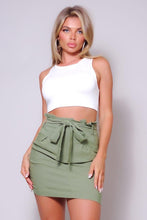 Load image into Gallery viewer, High Waisted Pleated &amp; Belted Mini Skirt with Front Side Pockets - www.novixan.com
