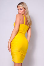 Load image into Gallery viewer, Spaghetti Strap Twist Front Cutout Ruched Mini Dress - www.novixan.com
