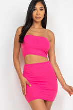 Load image into Gallery viewer, Ribbed Tube Top And Mini Skirt Sets - www.novixan.com
