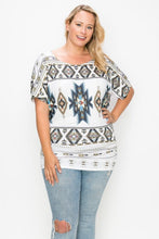 Load image into Gallery viewer, Geometric-tribal Sublimation Print Top Plus Size - www.novixan.com
