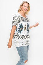 Load image into Gallery viewer, Geometric-tribal Sublimation Print Top Plus Size - www.novixan.com
