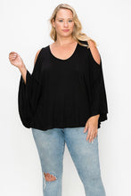 Load image into Gallery viewer, Solid Top Featuring Kimono Style Sleeves Plus Size - www.novixan.com
