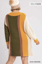 Load image into Gallery viewer, Oversized Multicolor Bouclé V-neck Pullover Sweater Dress With Side Slit - www.novixan.com
