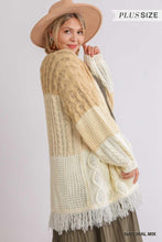 Laden Sie das Bild in den Galerie-Viewer, Patchwork Knitted Open Front Cardigan Sweater - www.novixan.com
