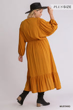 Laden Sie das Bild in den Galerie-Viewer, Split Neck Button Front Dolman Sleeve High Low Dress - www.novixan.com
